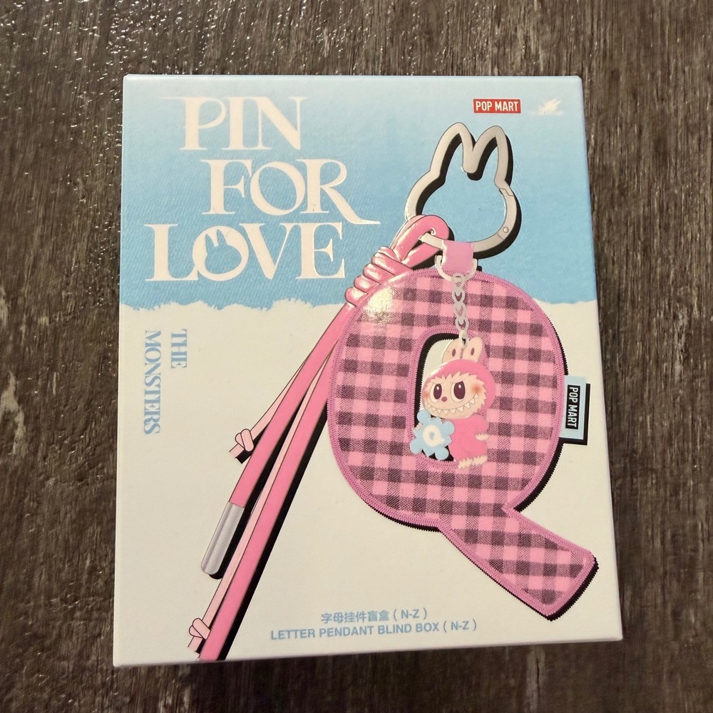 POP MART The Monsters Pin for Love Letter Pendant Blind Box N-Z Labubu Keychain
